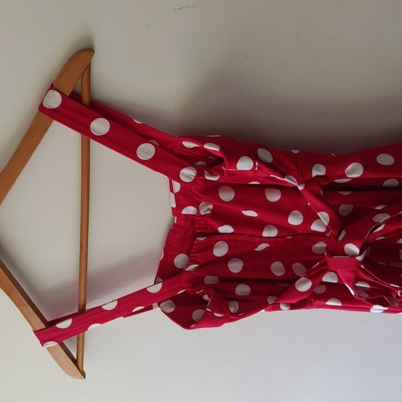 ModCloth Ixia Red White Polka Dot Dress Size (S) - Picture 6 of 9